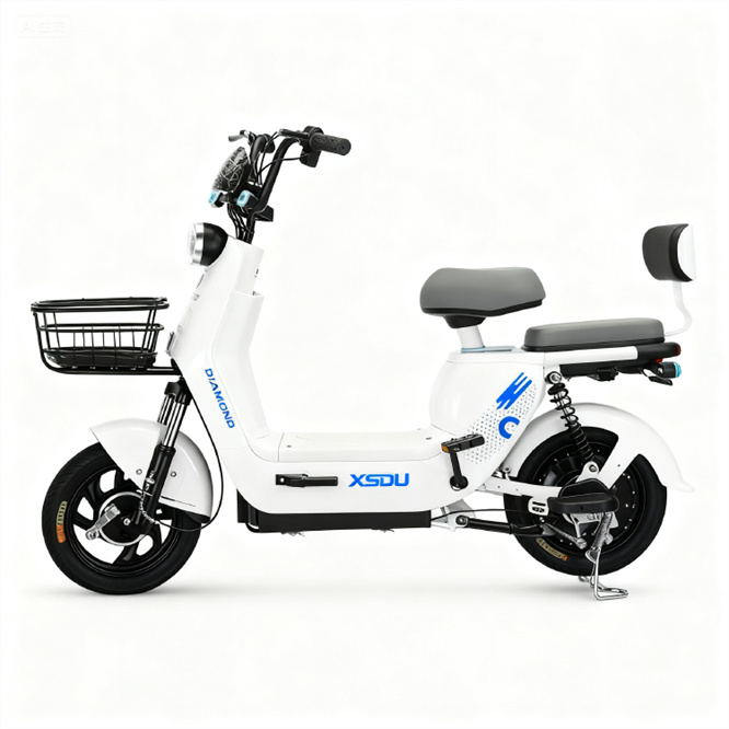 48V 350W Electric Moped Scooter for Adults New Model Design Electric Bike with Single Speed Electronic Sensor Smart Features 