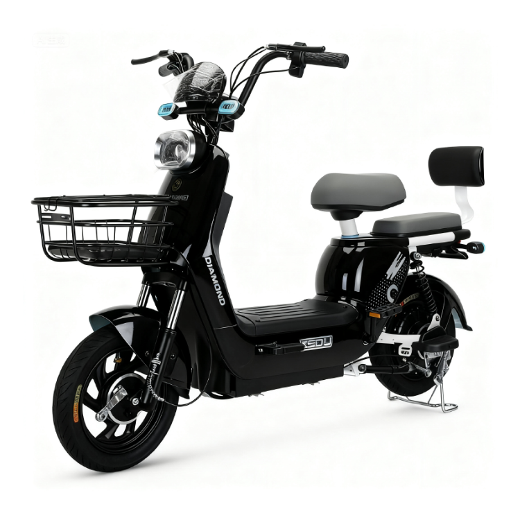 48V 350W Electric Moped Scooter for Adults New Model Design Electric Bike with Single Speed Electronic Sensor Smart Features 