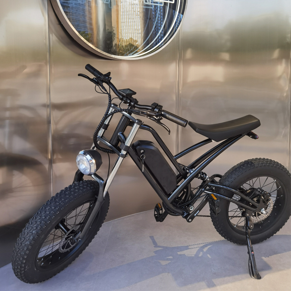 Electric Electronic Hybrid Bike Disc Brake 750W Bafang Motor 48V Lithium Battery 20inch Fat Tyre Steel Frame