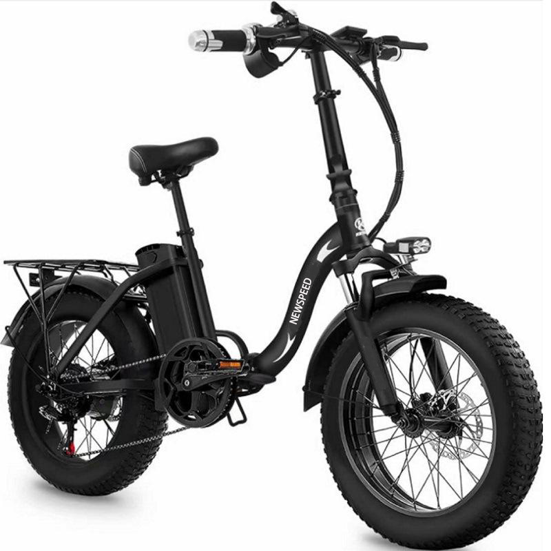China Hot Sale Folding Hybrid Electric Bicycle Full Suspension Double Disc Brake 24 Speed 20-inch Rear Hub Motor Steel Frame 