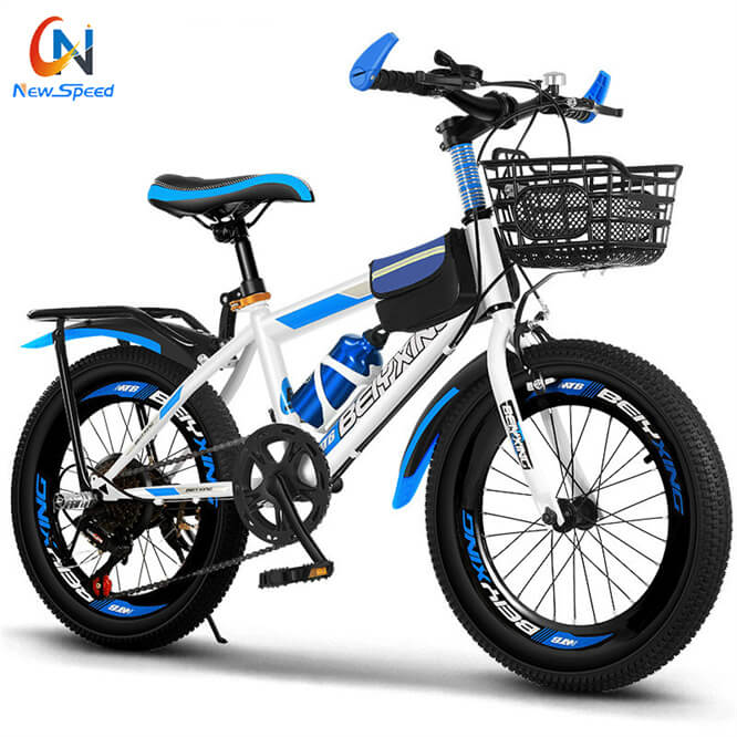 New 16-inch Light Blue Steel Children's Bicycle with Training Wheels and Alloy Rim for 5-8 Year Olds Outdoor Sports