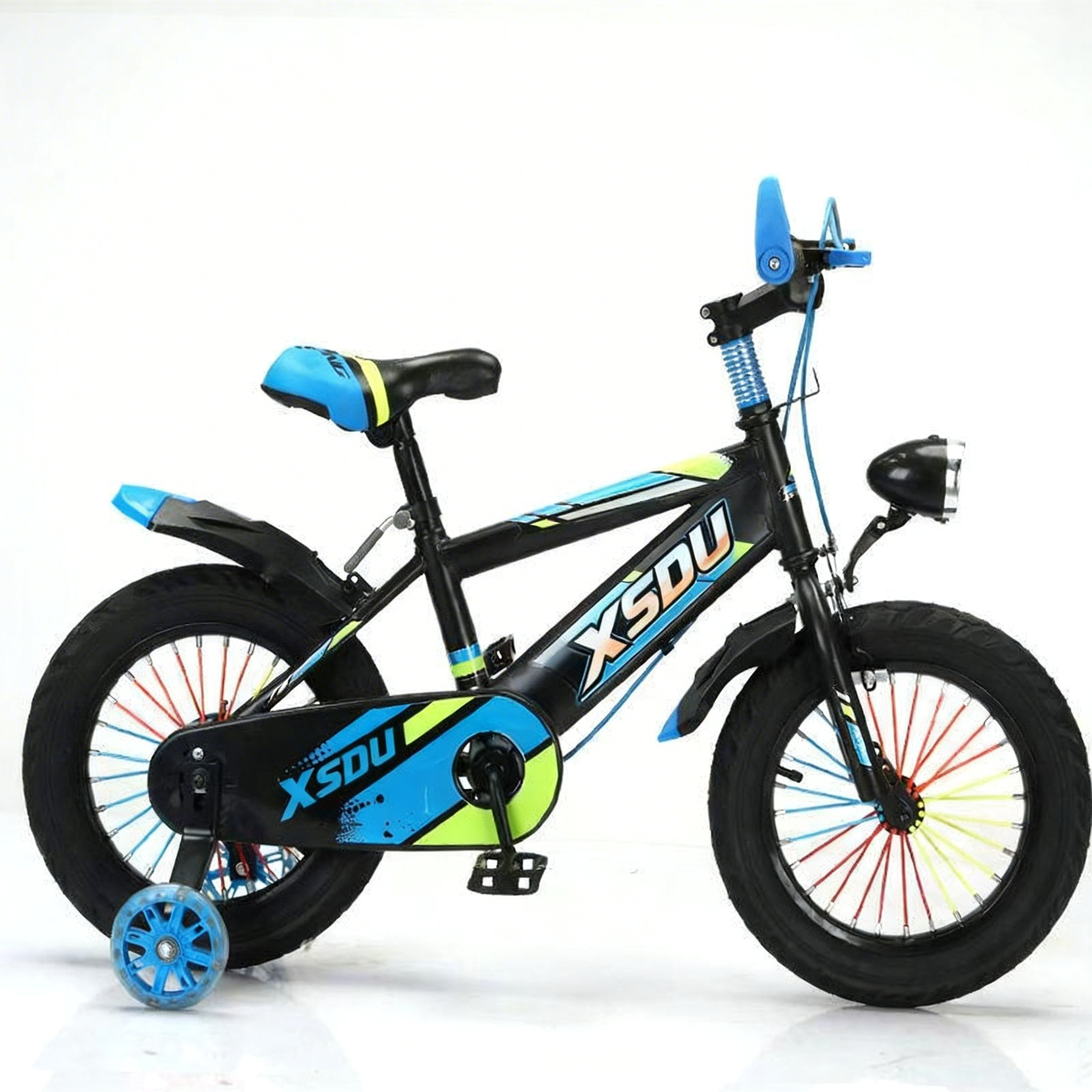CE Approved Aluminum Alloy Frame Kids Bike Single Speed Training Wheels School Bag Mirror 3-12 Years 70kg Load Capacity