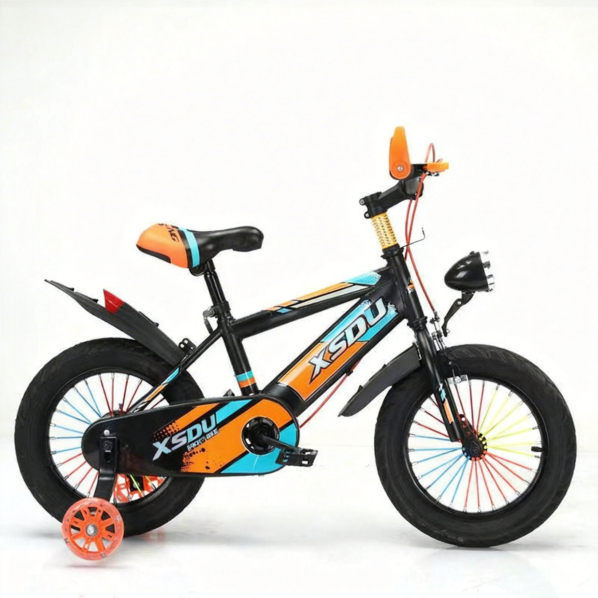 CE Approved Aluminum Alloy Frame Kids Bike Single Speed Training Wheels School Bag Mirror 3-12 Years 70kg Load Capacity 