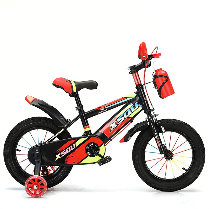 CE Approved Aluminum Alloy Frame Kids Bike Single Speed Training Wheels School Bag Mirror 3-12 Years 70kg Load Capacity 