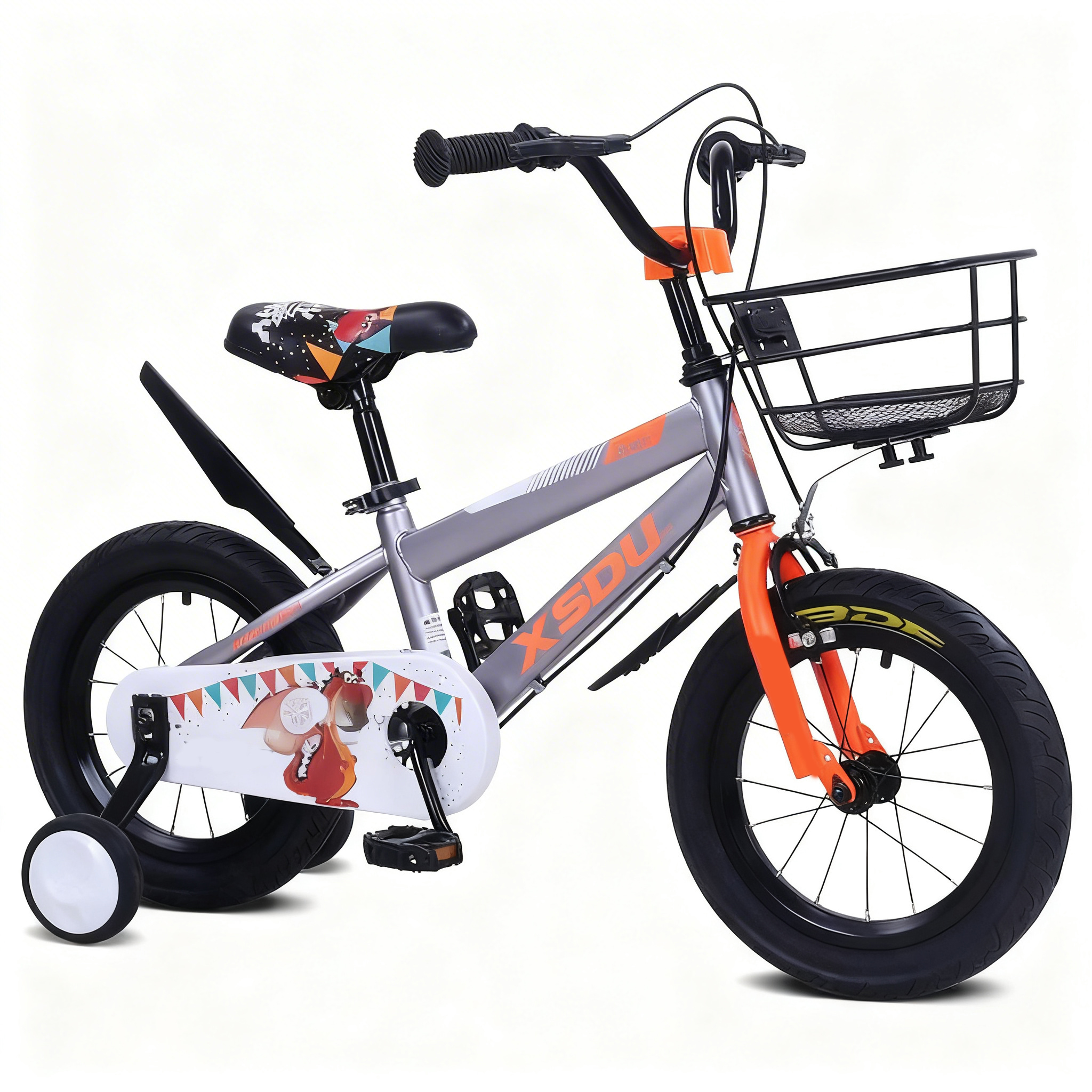 Cheaper Kids Bicycle Boys and Girls 14/16 Inch Steel Fork Disc Brake Single Speed Full Suspension Training Wheels Pink