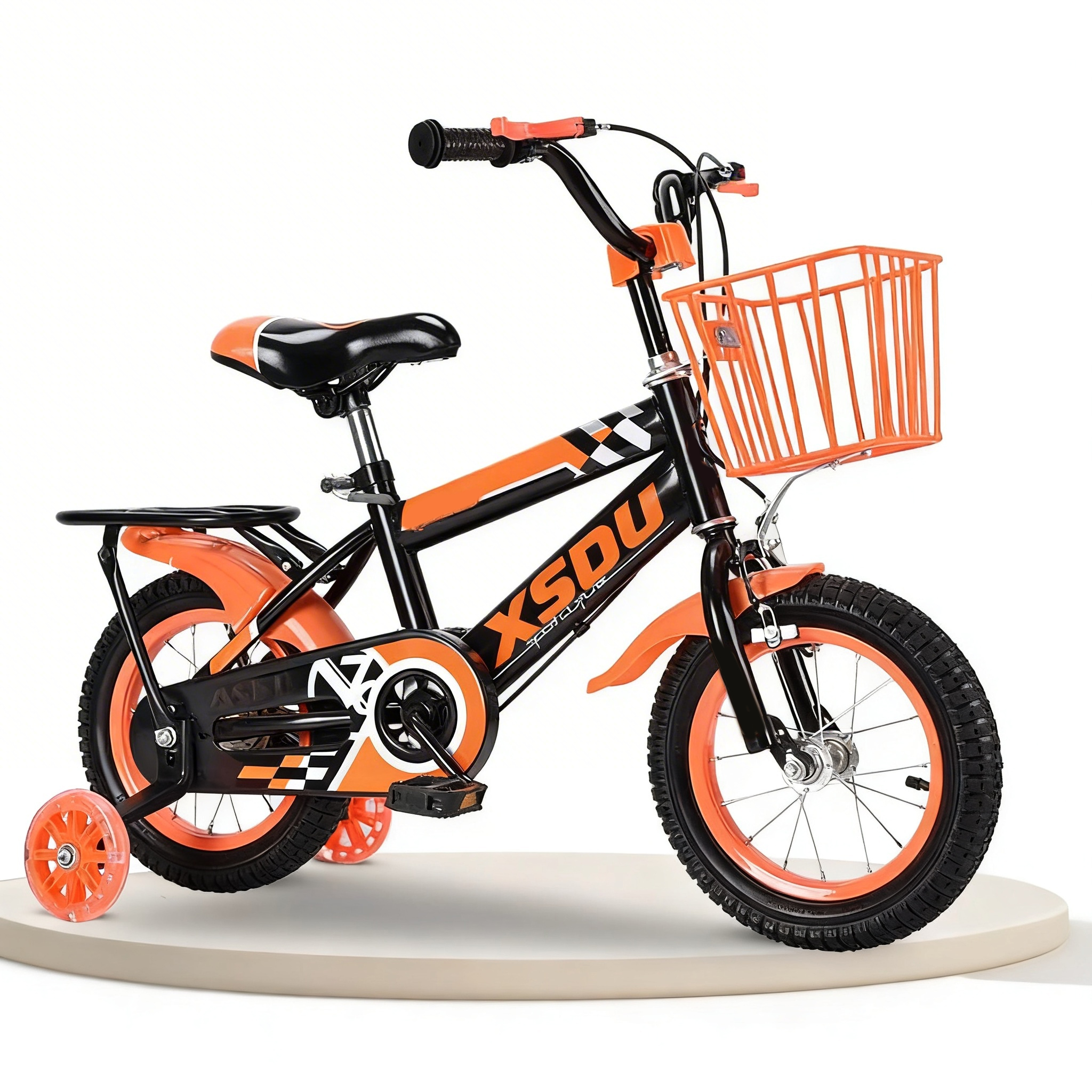 Wholesale 12'' Kids Bike with Brake Line Steel Fork Plastic Basket 9-Speed Gears for Boys 