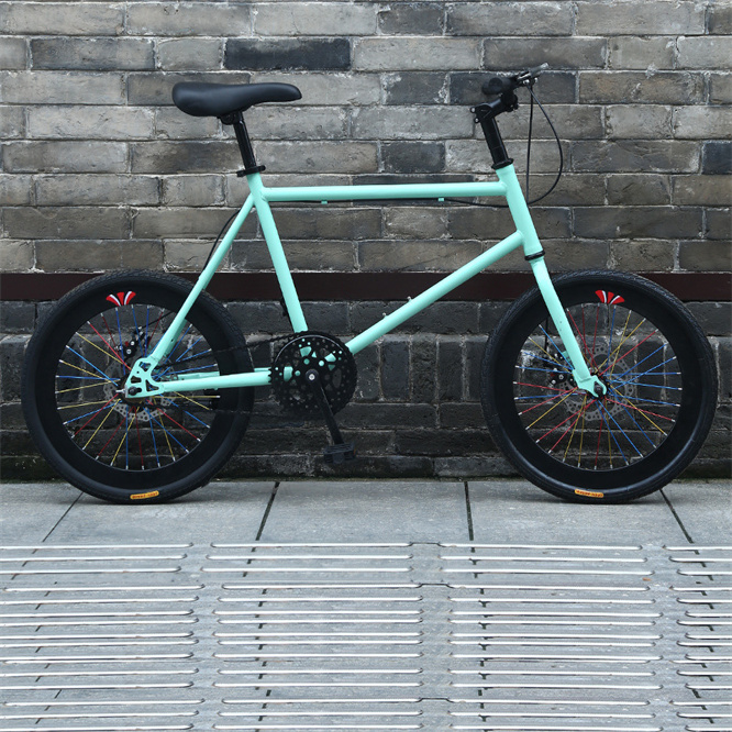 Newspeed Steel 20-Inch Fixed Gear Bike Disc Brake Fixie Bicycle Aluminum Alloy Rim Hard Front Fork Single Speed Dead Bikes 